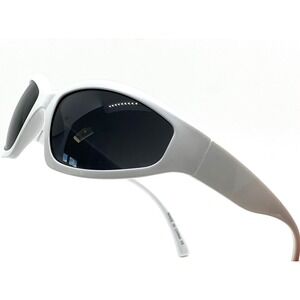 Sunglasses White Frame Black Lens‎ Retro Street Shades Sports Light Lentes Gafas